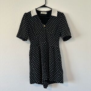 Vintage Black Polka Dot Romper